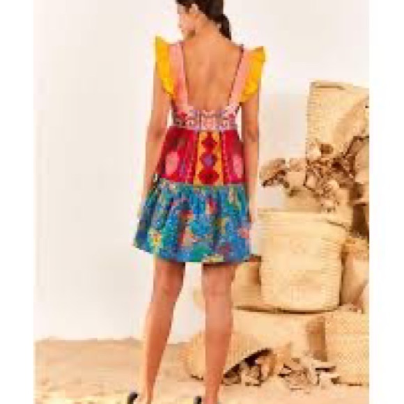 Farm Rio Color Block Embroidered Dress - Picture 6 of 8